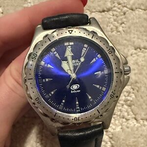 Blue Dial Silver Bezel Watch